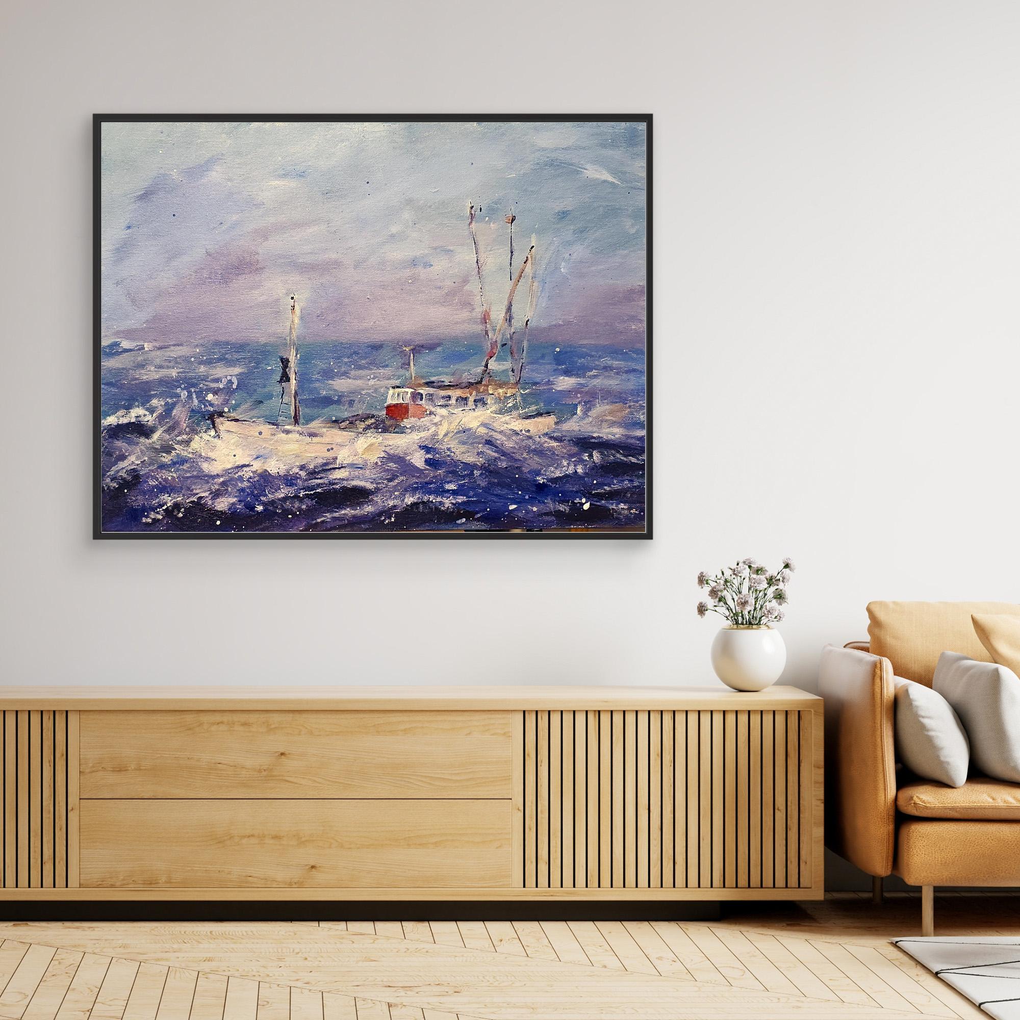 Dorothy May - historic New Zealand trawler off South Island coast - Printumo