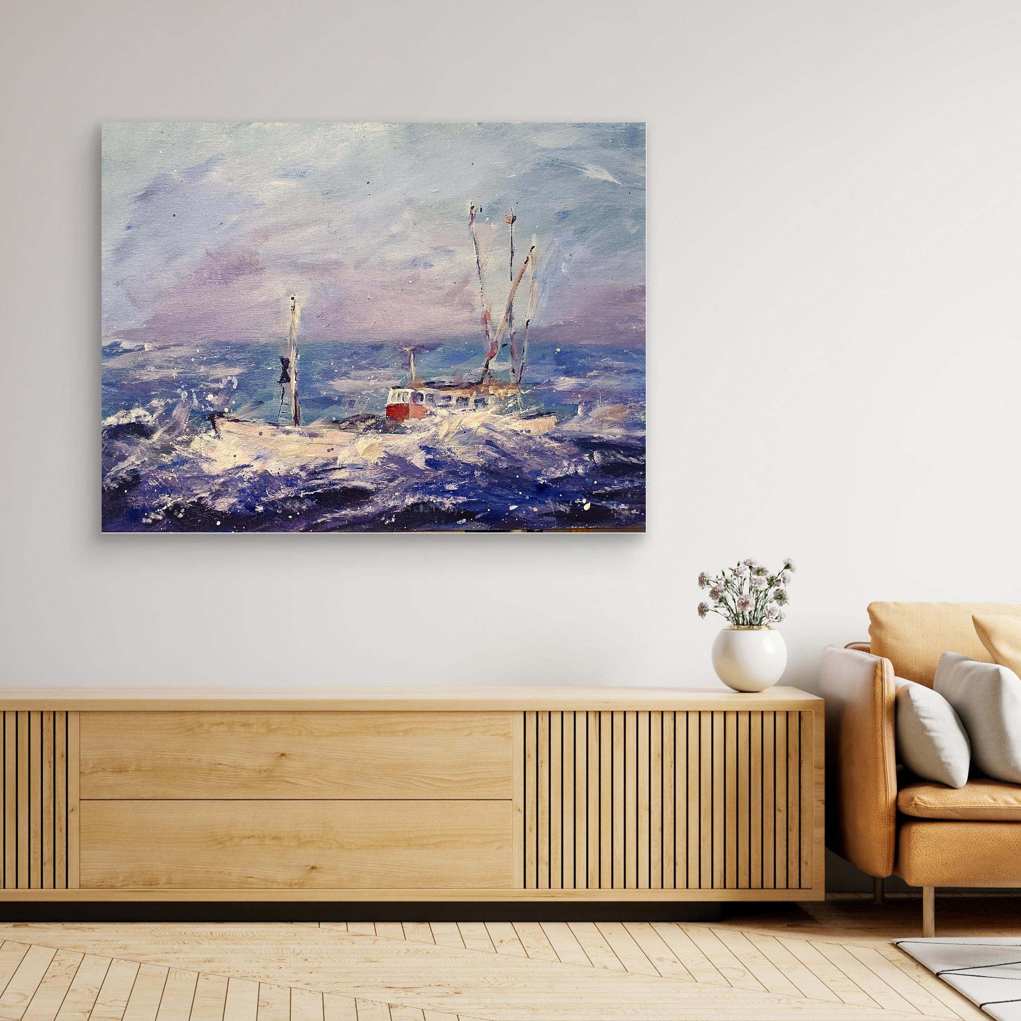 Dorothy May - historic New Zealand trawler off South Island coast - Printumo