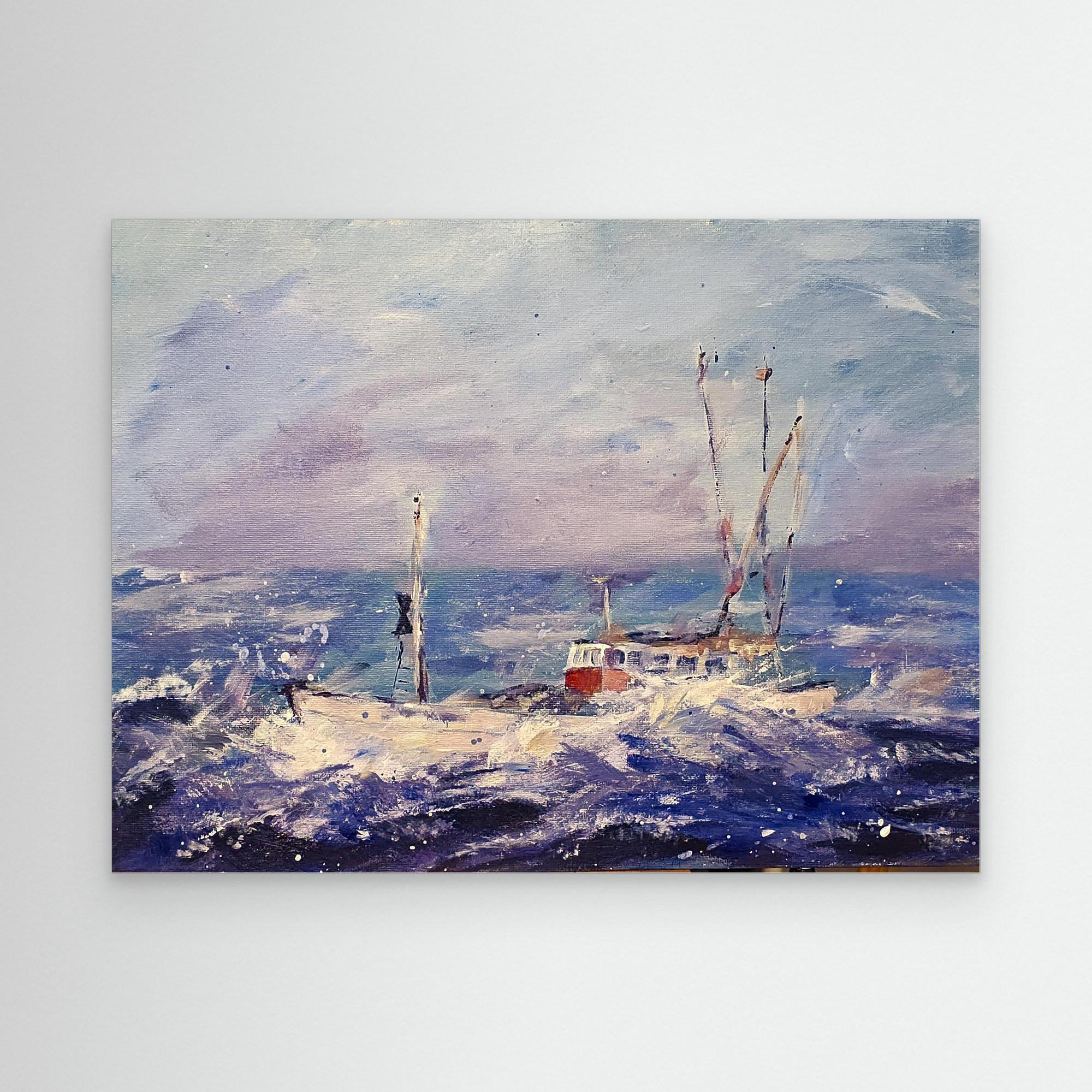 Dorothy May - historic New Zealand trawler off South Island coast - Printumo