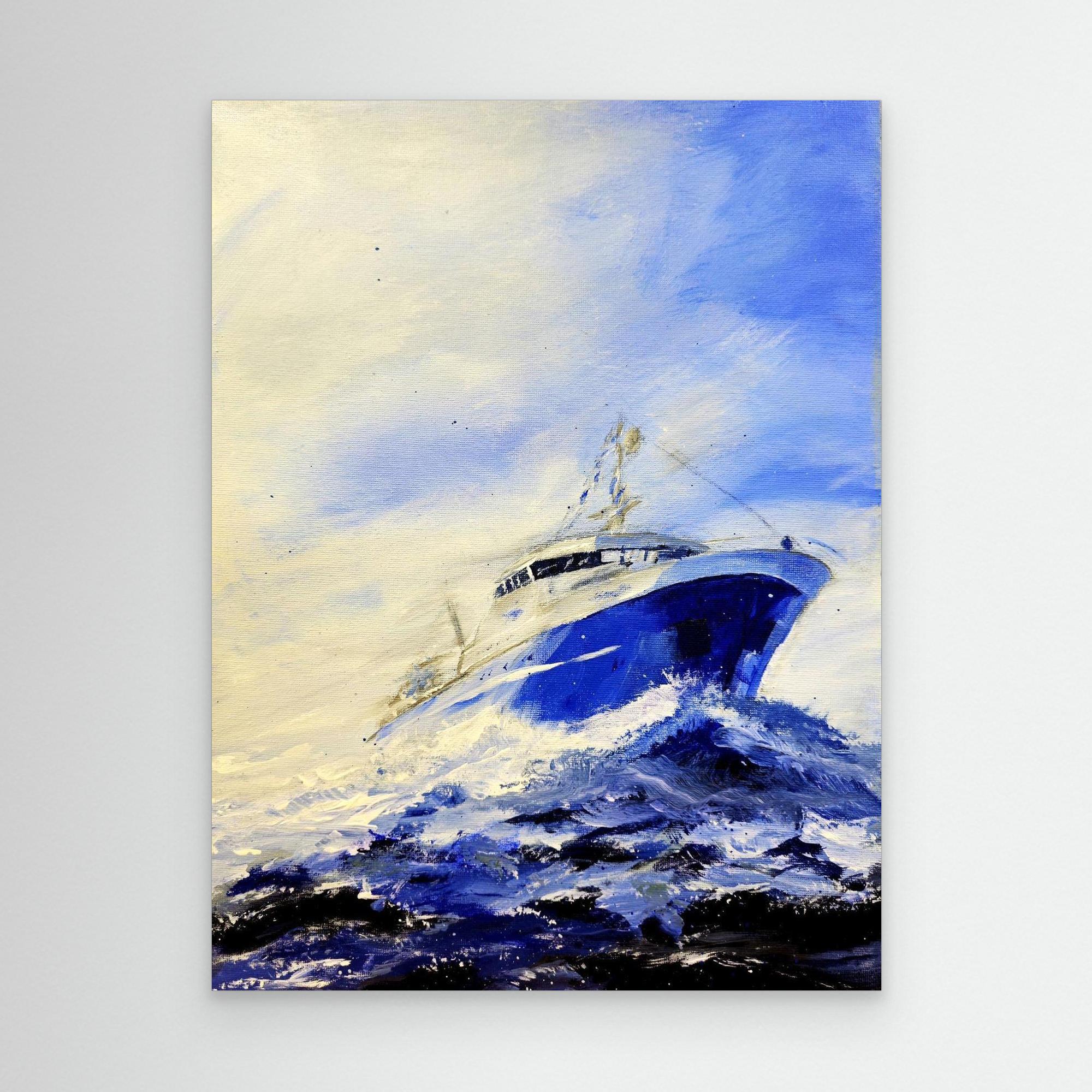 Modern NZ fishing boat Rehua at sea - Printumo