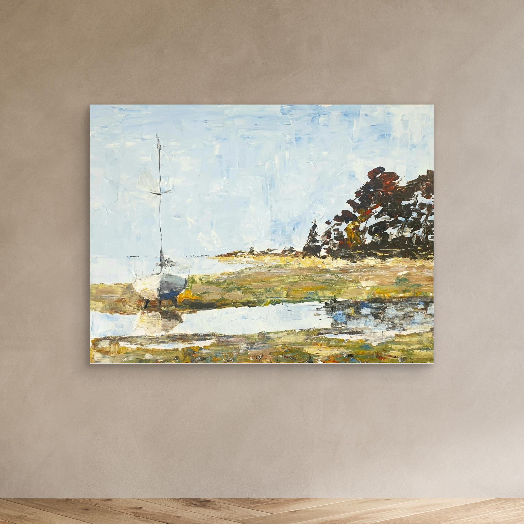 Keeler waiting patiently for tide - Printumo