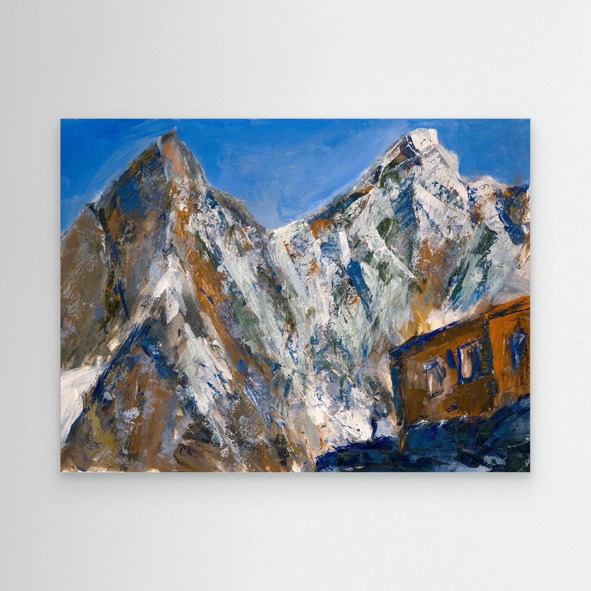 Fetching snow for a brew - Pioneer Hut